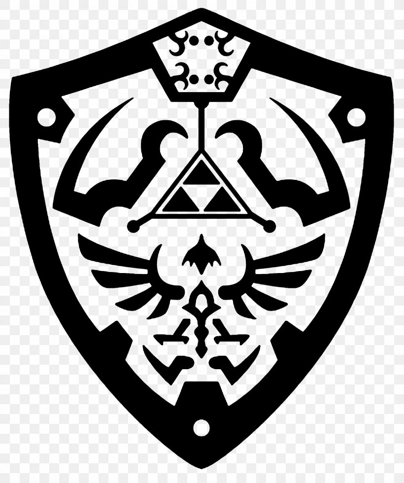 The Legend Of Zelda: Breath Of The Wild Link Princess Zelda Decal, PNG, 1600x1914px, Legend Of Zelda Breath Of The Wild, Black And White, Crest, Decal, Emblem Download Free