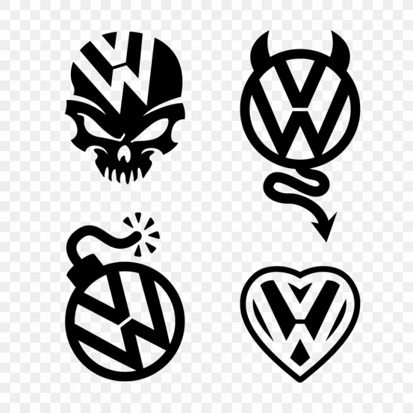 Car Volkswagen Decal Bumper Sticker, PNG, 850x850px, Car, Blackandwhite, Bumper, Bumper Sticker, Crest Download Free