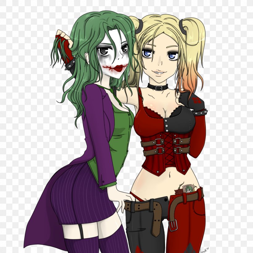 Harley Quinn Joker Batman Poison Ivy Duela Dent, PNG, 1024x1024px, Watercolor, Cartoon, Flower, Frame, Heart Download Free