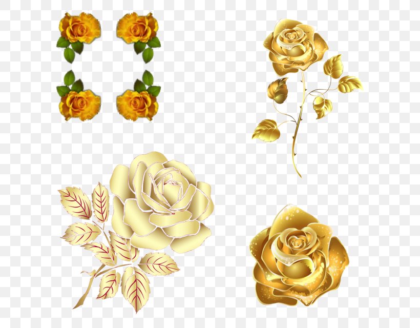Rose Flower Gold Clip Art Image, PNG, 640x640px, Rose, Body Jewelry, Cut Flowers, Floral Design, Flower Download Free