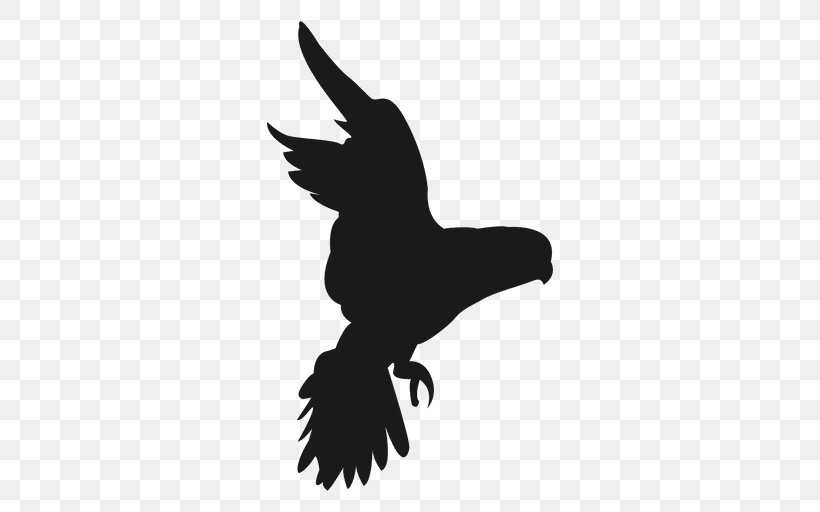 Bird Silhouette Clip Art, PNG, 512x512px, Bird, Beak, Bird Of Prey, Black And White, Crow Download Free
