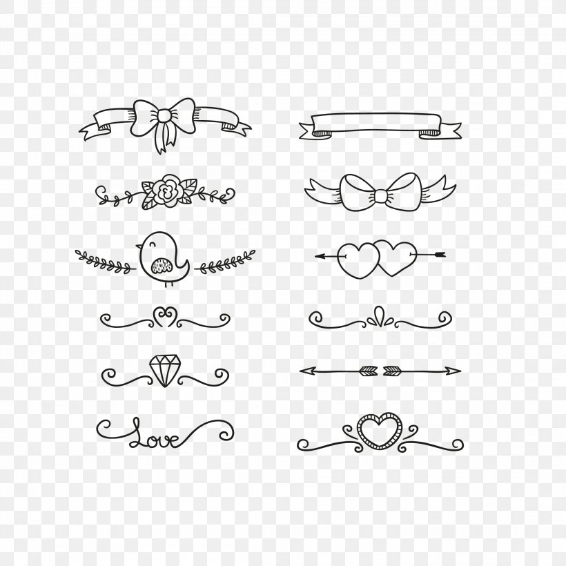 Doodle Drawing Love, PNG, 2196x2196px, Doodle, Area, Black And White, Body Jewelry, Drawing Download Free