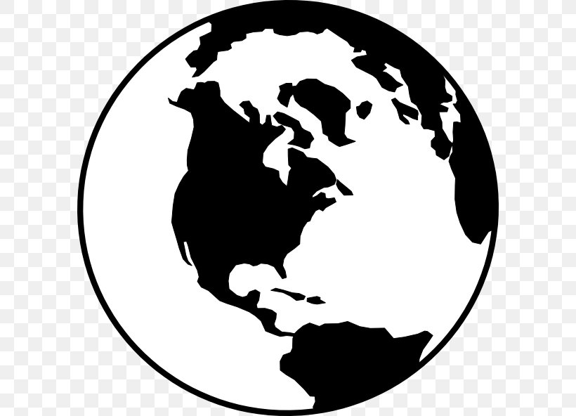 Earth Globe Black And White Clip Art, PNG, 600x592px, Earth, Artwork, Black, Black And White, Fictional Character Download Free