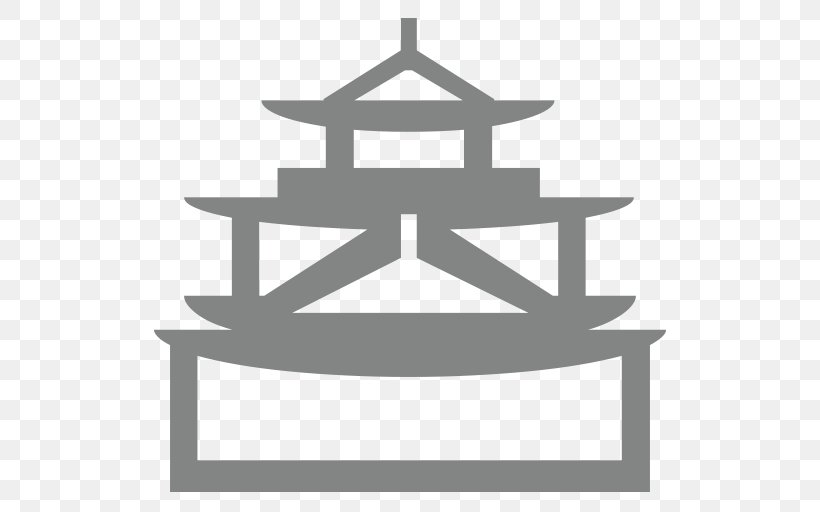 Japanese Castle Symbol, PNG, 512x512px, Japanese Castle, Black And White, Castle, Email, Emoji Download Free