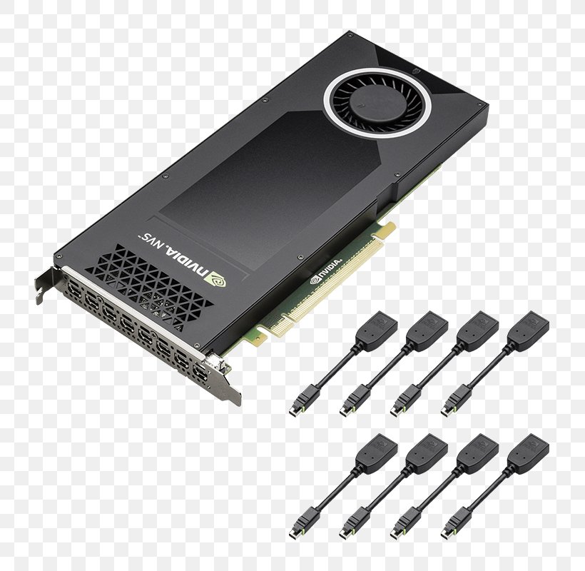 Graphics Cards & Video Adapters NVIDIA NVS 810 PCI Express Quadro NVS PNY Technologies, PNG, 800x800px, Graphics Cards Video Adapters, Computer Component, Computer Graphics, Conventional Pci, Data Storage Device Download Free