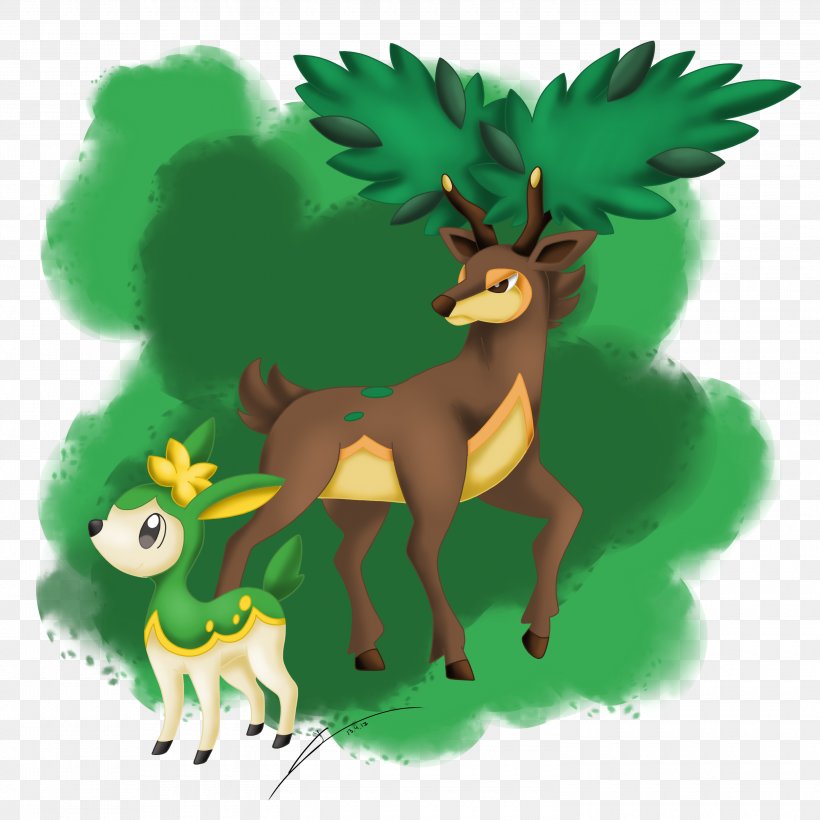 Pokémon X And Y Reindeer Deerling, PNG, 3000x3000px, Reindeer, Antler, Art, Carnivoran, Cartoon Download Free