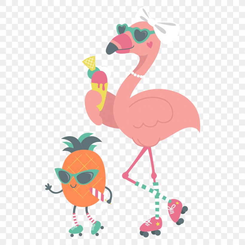 Flamingos Common Ostrich Bird Clip Art, PNG, 1000x1000px, Bird, Animal, Art, Beak, Cartoon Download Free
