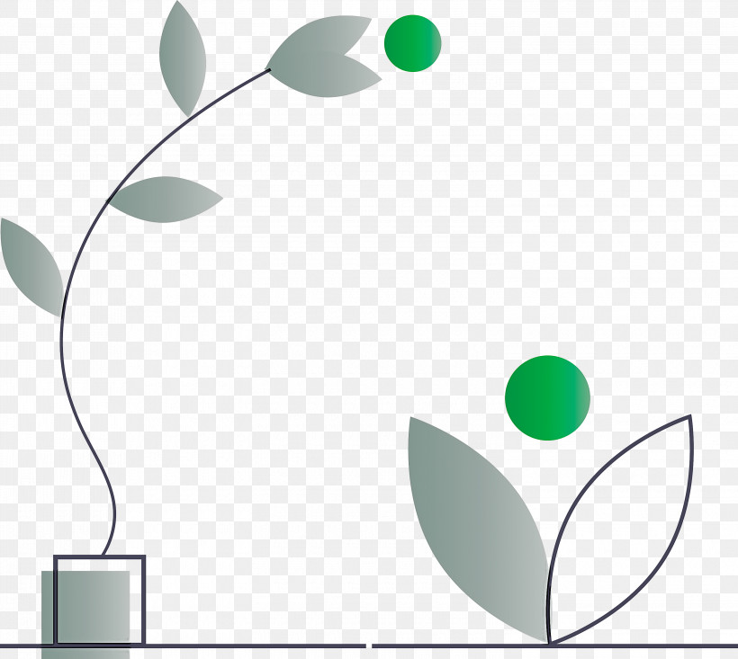 Green Leaf Line Circle Plant, PNG, 3000x2684px, Modern Art, Branch, Circle, Flower, Green Download Free