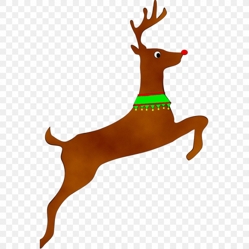 Christmas Day, PNG, 1024x1024px, Watercolor, Christmas Day, Cricut, Deer, Paint Download Free