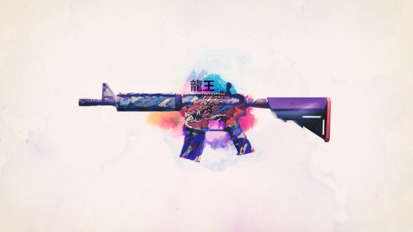 Counter-Strike: Global Offensive M4A4 Dragon 1080p M4 Carbine, PNG, 1920x1080px, Watercolor, Cartoon, Flower, Frame, Heart Download Free