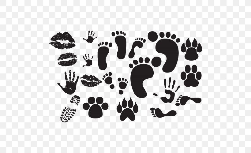 Footprint Animal Track, PNG, 500x500px, Footprint, Animal Track, Black, Black And White, Finger Download Free