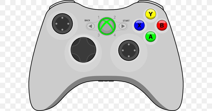 Black Xbox 360 Controller Xbox One Controller Clip Art, PNG, 600x429px, Black, All Xbox Accessory, Electronic Device, Free Content, Game Controller Download Free