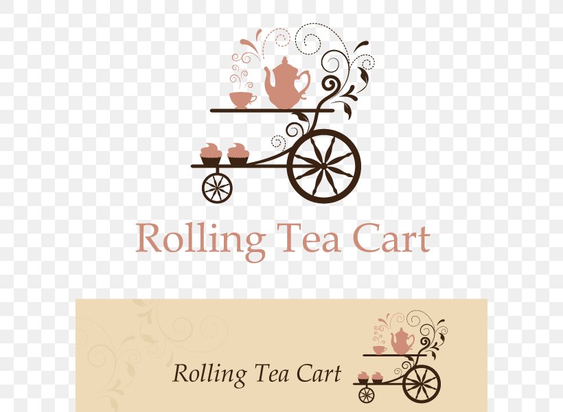 Catering: Rolling Tea Cart Logo Design Facebook, PNG, 600x600px, Tea, Afternoon, Brand, Elegance, Facebook Download Free