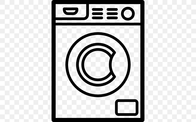 Washing Machines Laundry Symbol Refrigerator, PNG, 512x512px, Washing Machines, Area, Black, Black And White, Brand Download Free