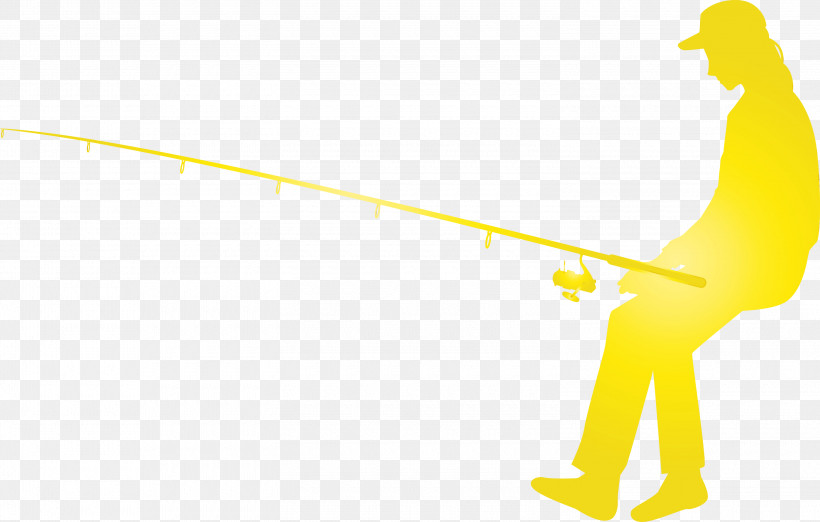 Cartoon Joint Yellow Recreation Happiness, PNG, 3000x1913px, Fisherman, Cartoon, Fishing, Geometry, Happiness Download Free