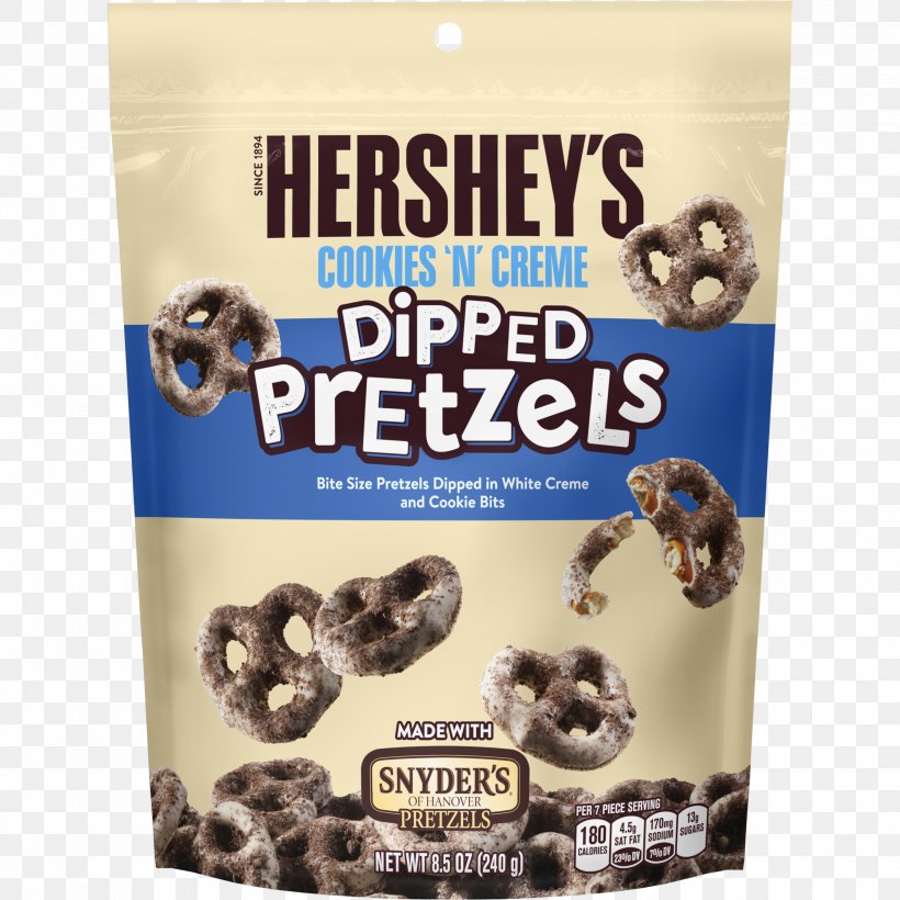 Pretzel Hershey Bar Hershey's Cookies 'n' Creme Cream Nestlé Crunch, PNG, 3000x3000px, Pretzel, Biscuits, Breakfast Cereal, Chocolate, Cookies And Cream Download Free