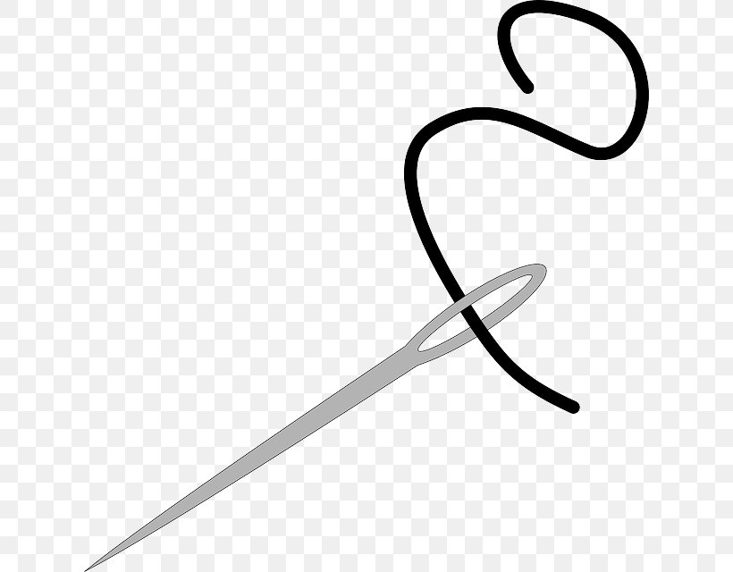 Hand-Sewing Needles Thread Stitch Clip Art, PNG, 632x640px, Handsewing Needles, Black And White, Embroidery, Knitting, Pin Download Free