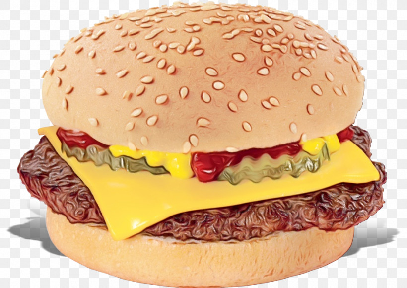 Cheeseburger Whopper Buffalo Burger Veggie Burger Junk Food, PNG, 940x665px, Watercolor, Breakfast, Breakfast Sandwich, Buffalo Burger, Cheddar Cheese Download Free