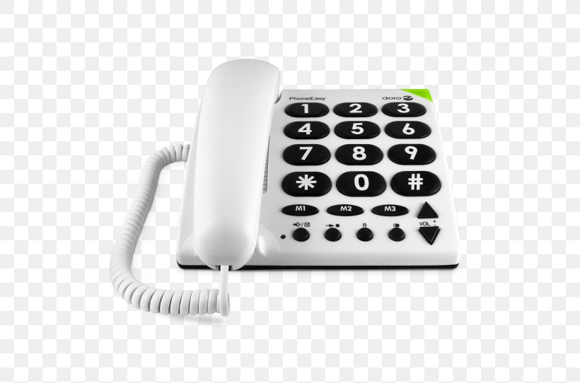 Doro PhoneEasy 311c Cordless Telephone Doro PhoneEasy 100w, PNG, 542x542px, Doro, Att Trimline 210m, Business, Corded Phone, Cordless Telephone Download Free