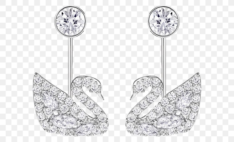 Earring Cygnini Swarovski AG Jewellery Swan Lake, PNG, 600x500px, Earring, Bijou, Black And White, Bling Bling, Body Jewelry Download Free