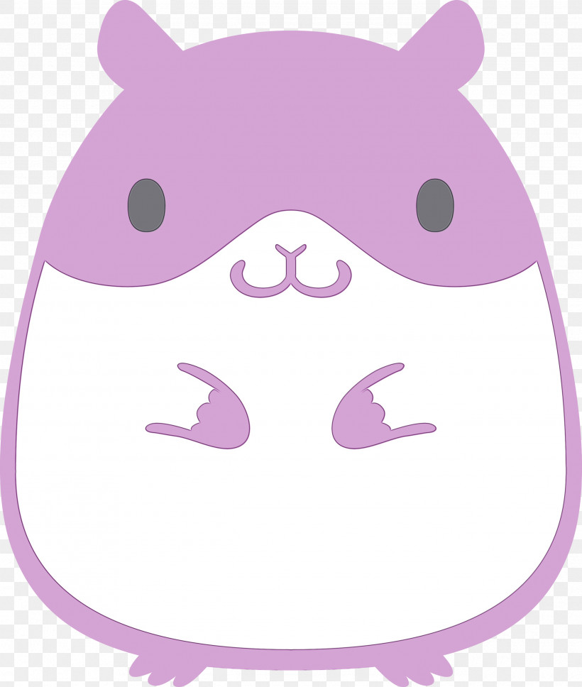 Hamster, PNG, 2540x3000px, Watercolor, Cartoon, Hamster, Head, Lilac Download Free