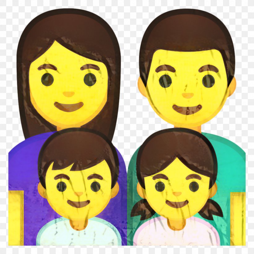 Happy Family Cartoon, PNG, 1024x1024px, Emoji, Black Hair, Cartoon, Cheek, Child Download Free