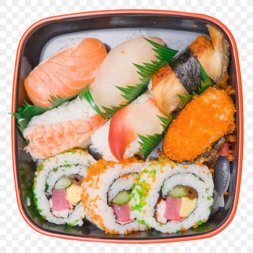 Sushi California Roll Bento Gimbap Sashimi, PNG, 1022x1024px, Sushi, Asian Food, Beef Tenderloin, Bento, California Roll Download Free