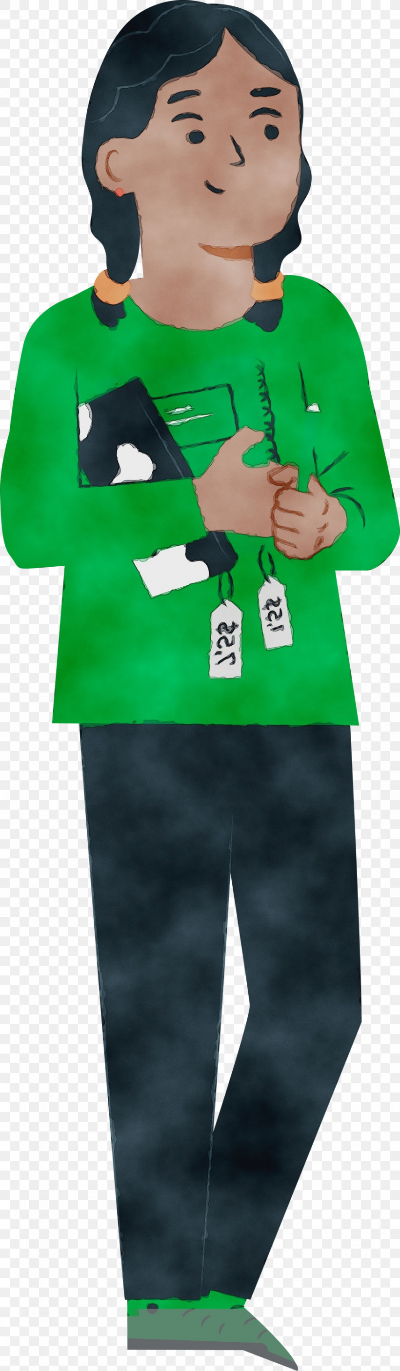 Cartoon Outerwear Character Green Behavior, PNG, 875x3000px, Watercolor, Behavior, Cartoon, Character, Character Created By Download Free