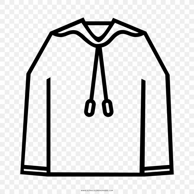 Hoodie Coloring Book Drawing Line Art, PNG, 1000x1000px, Hoodie, Area, Artwork, Black, Black And White Download Free