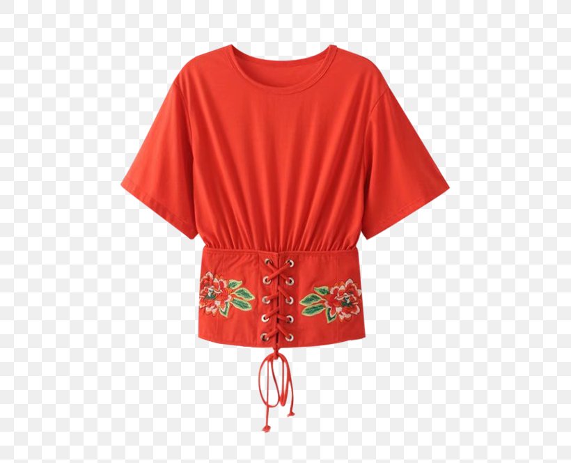 Sleeve Embroidery T-shirt Lace Blouse, PNG, 500x665px, Sleeve, Blouse, Clothing, Cotton, Embroidery Download Free