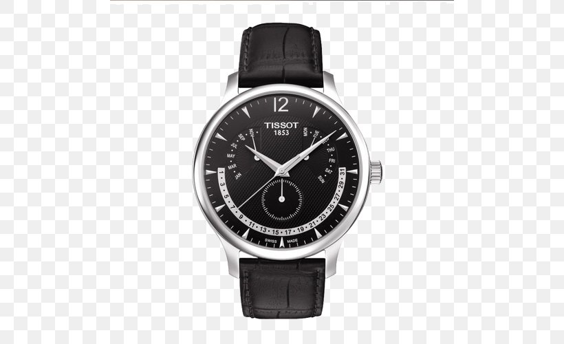 Le Locle Tissot Watch Leather Strap, PNG, 500x500px, Le Locle, Black, Brand, Chronograph, Clock Download Free