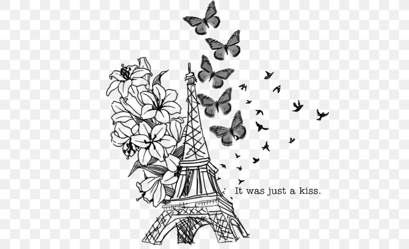 Eiffel Tower Clip Art, PNG, 500x500px, Eiffel Tower, Art, Bird, Black And White, Branch Download Free