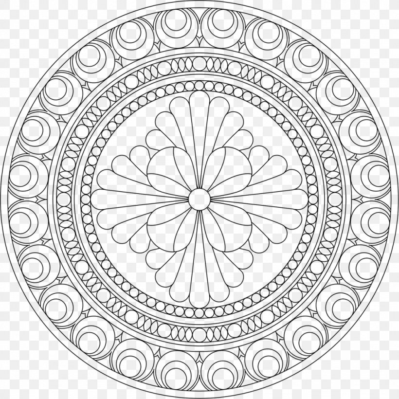 Mandala Coloring Book Child Drawing, PNG, 1024x1024px, Mandala, Adult, Area, Black And White, Child Download Free