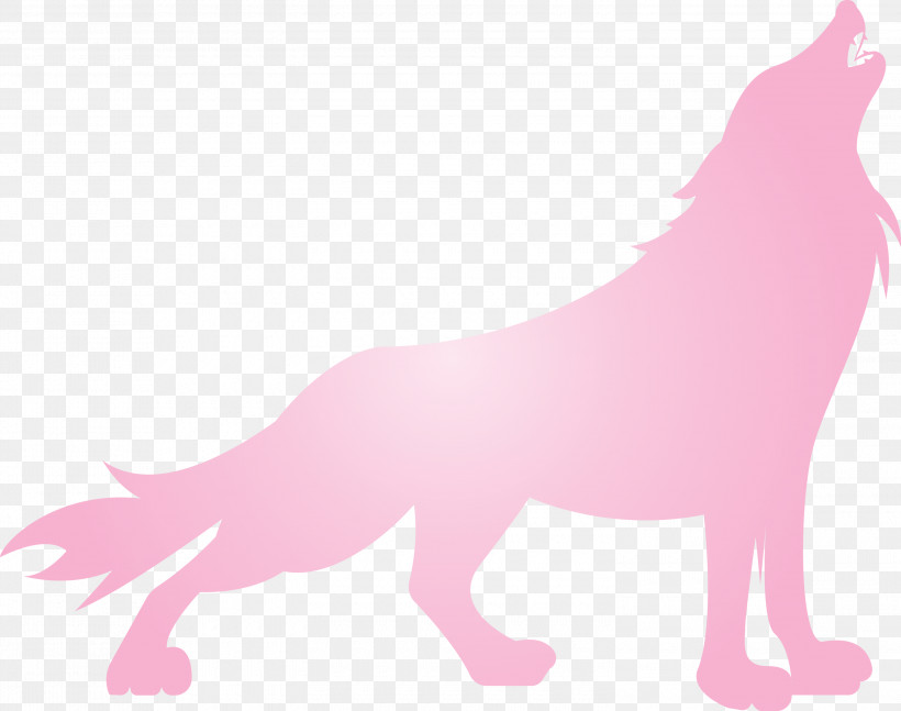 Wolf, PNG, 3000x2369px, Wolf, Animal Figure, Magenta, Pink, Silhouette Download Free
