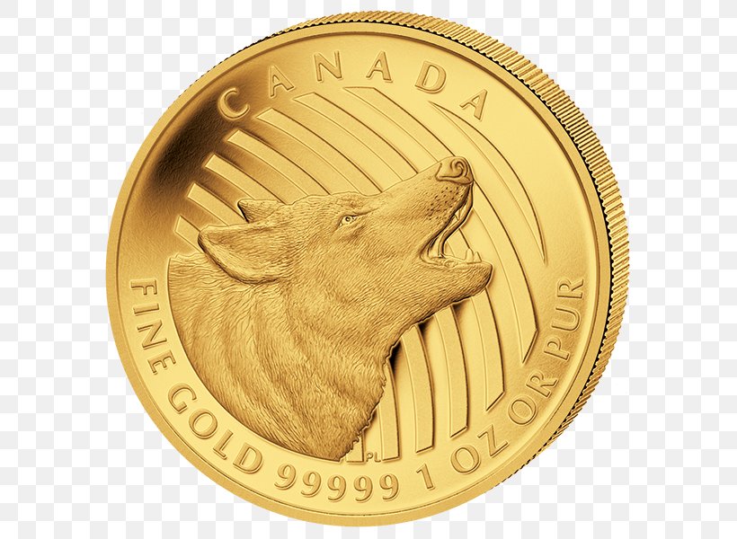 Bullion Coin Gold Coin Gray Wolf, PNG, 600x600px, Coin, Australian Silver Kangaroo, Bullion Coin, Currency, Dollar Coin Download Free