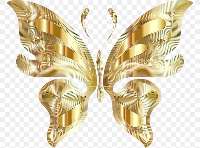 Butterfly Gold Desktop Wallpaper Clip Art, PNG, 766x606px, Butterfly, Art, Document, Earrings, Gold Download Free