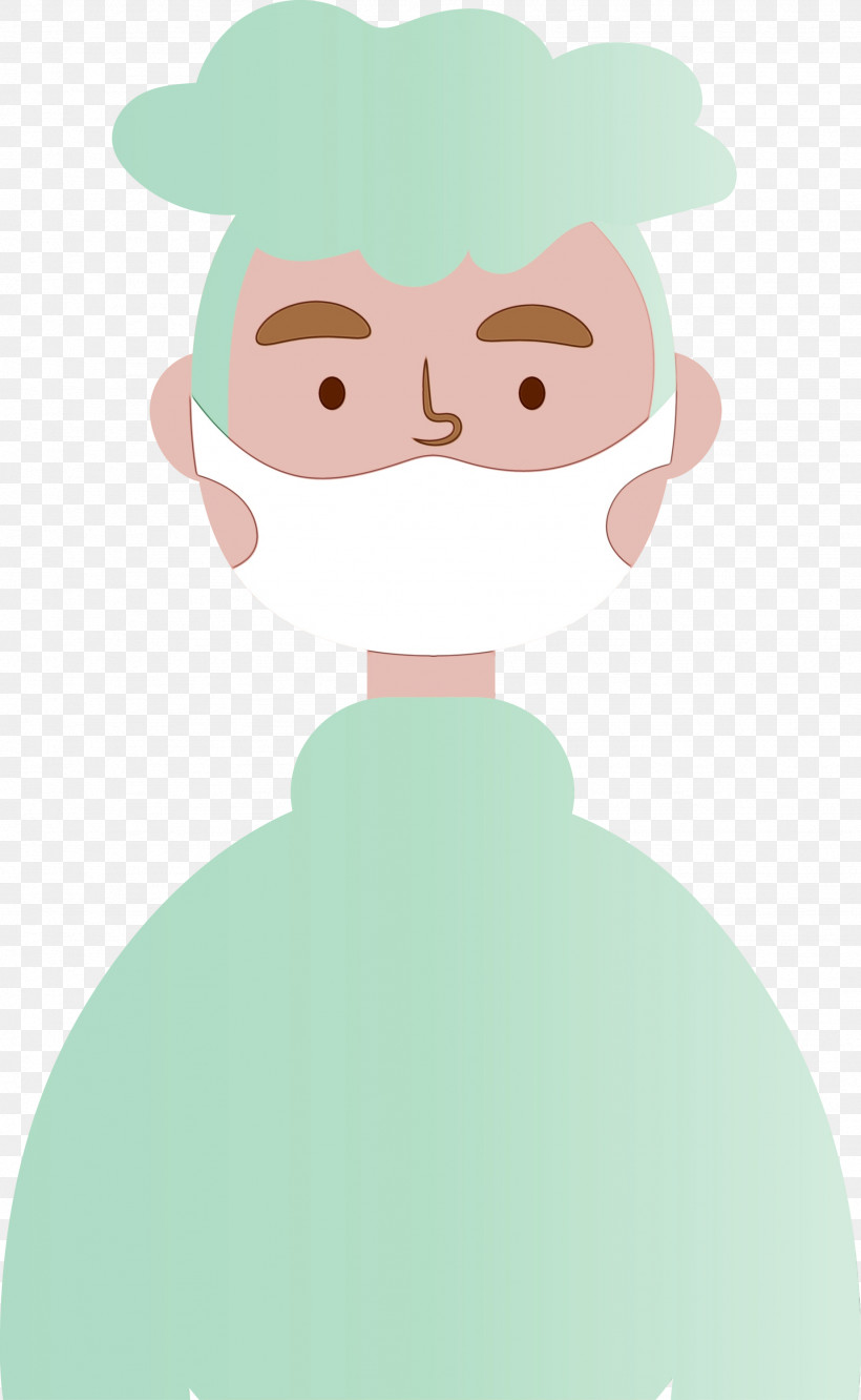 Cartoon Green Animation Smile, PNG, 1846x2999px, Wearing Mask, Animation, Cartoon, Corona, Coronavirus Download Free