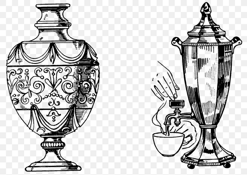 urn clipart black and white apple