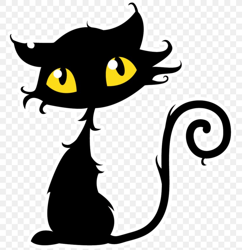 Black Cat Clip Art Image, PNG, 767x848px, Cat, Art, Black Cat, Blackandwhite, Cartoon Download Free