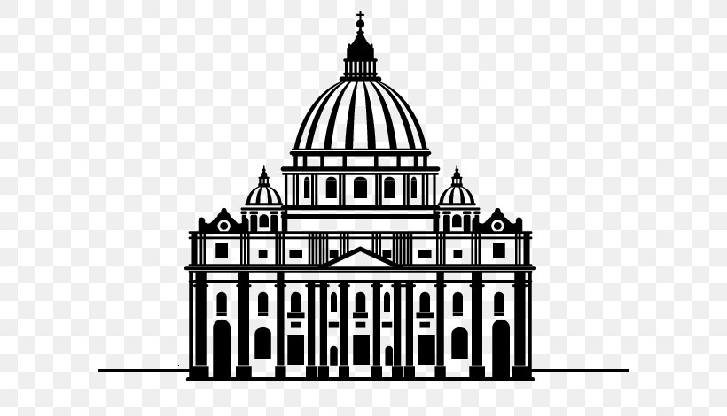 St. Peter's Basilica Drawing St. Peter's Church, Lima, PNG, 600x470px, Drawing, Arch, Architecture, Basilica, Black And White Download Free