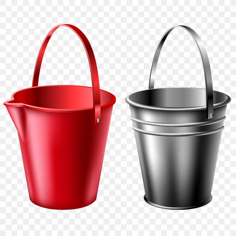 Bucket Adobe Illustrator Illustration, PNG, 1000x1000px, Bucket, Cdr, Cleanliness, Garden Tool, Household Goods Download Free