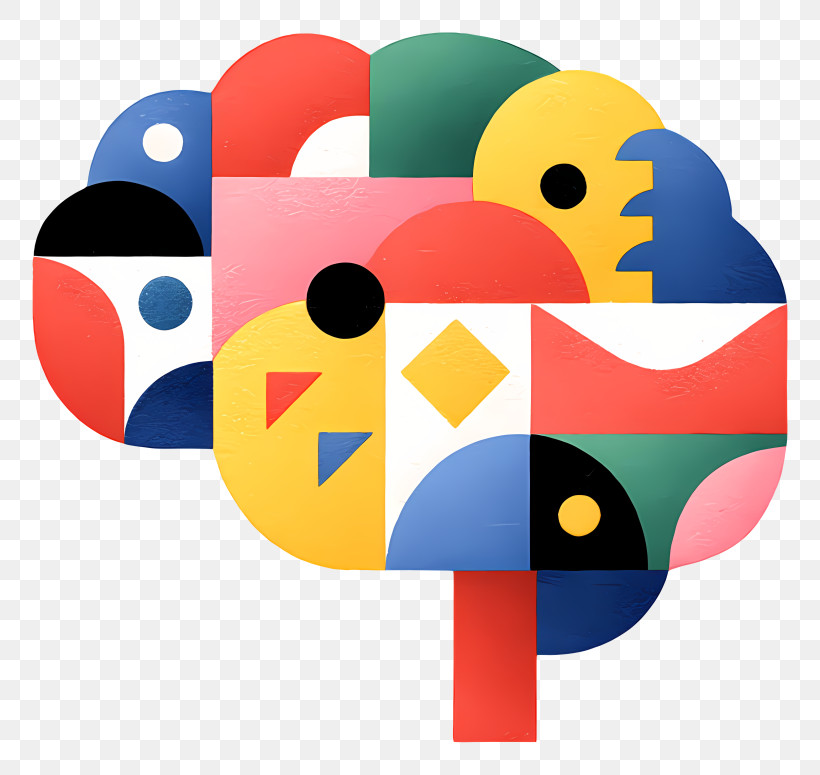 Colorful Brain - Abstract Brain Illustration PNG