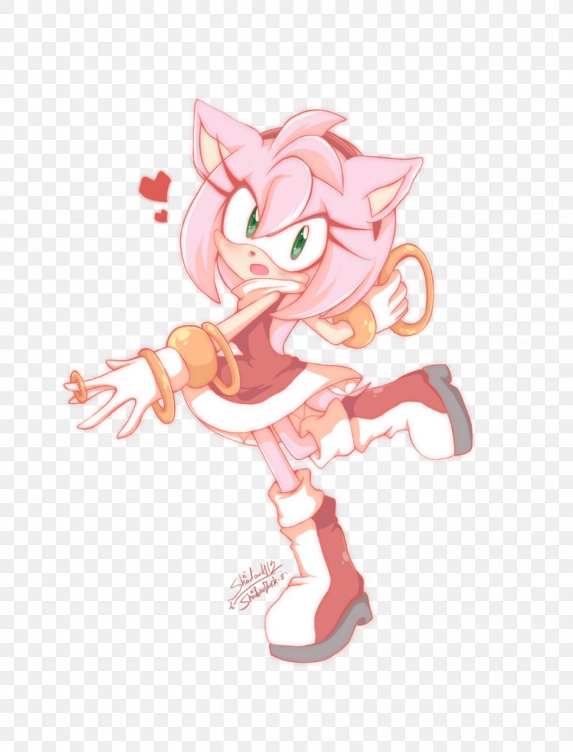 Amy Rose Sonic The Hedgehog Shadow The Hedgehog Knuckles The Echidna, PNG, 1024x1344px, Watercolor, Cartoon, Flower, Frame, Heart Download Free