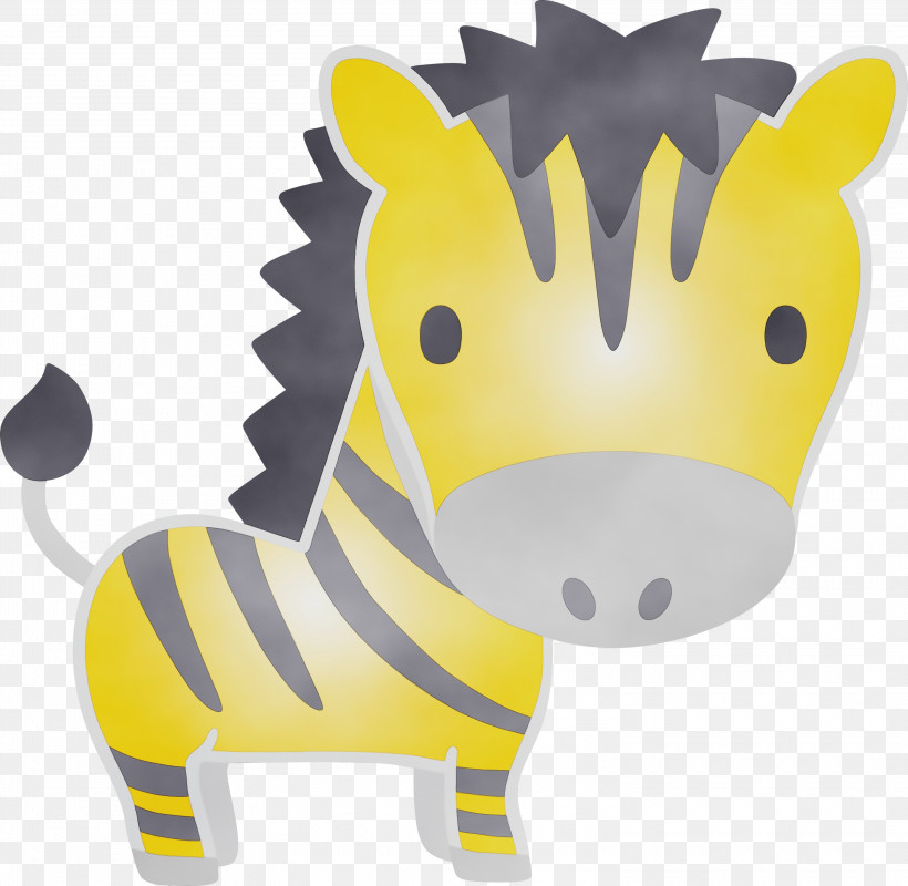 Cartoon Yellow Animal Figure Snout Toy, PNG, 3000x2930px, Watercolor, Animal Figure, Cartoon, Paint, Snout Download Free