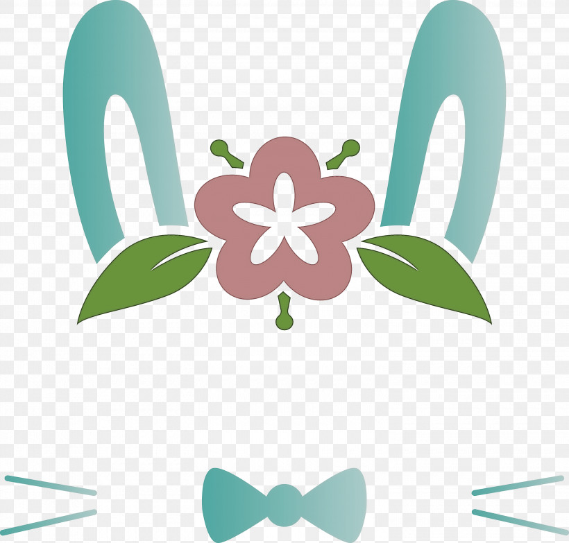 Easter Bunny Easter Day Cute Rabbit, PNG, 3000x2868px, Easter Bunny, Cute Rabbit, Easter Day, Green, Leaf Download Free