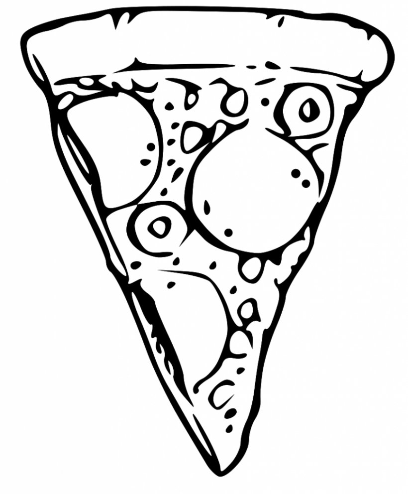 Pizza Black And White Clip Art, PNG, 846x1024px, Watercolor, Cartoon, Flower, Frame, Heart Download Free