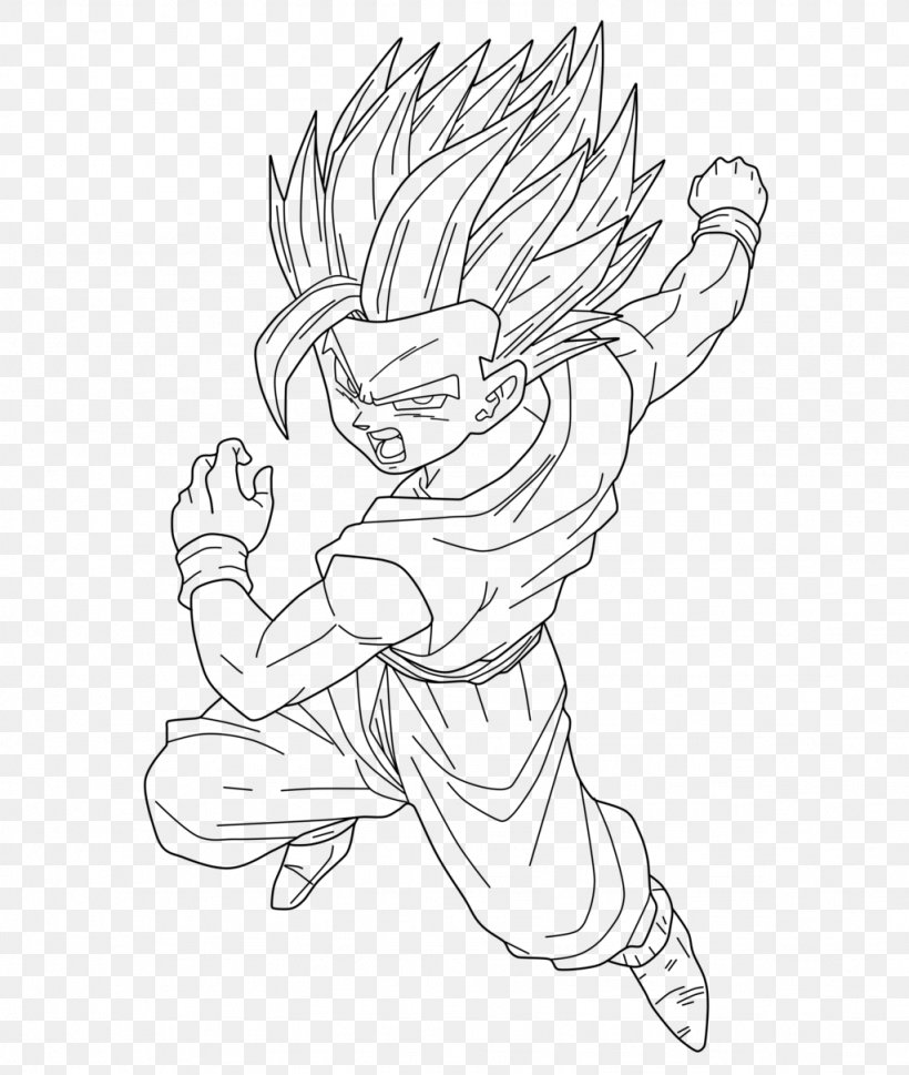 Goku Vegeta Gohan Majin Buu Goten, PNG, 1024x1211px, Goku, Arm, Artwork, Black, Black And White Download Free