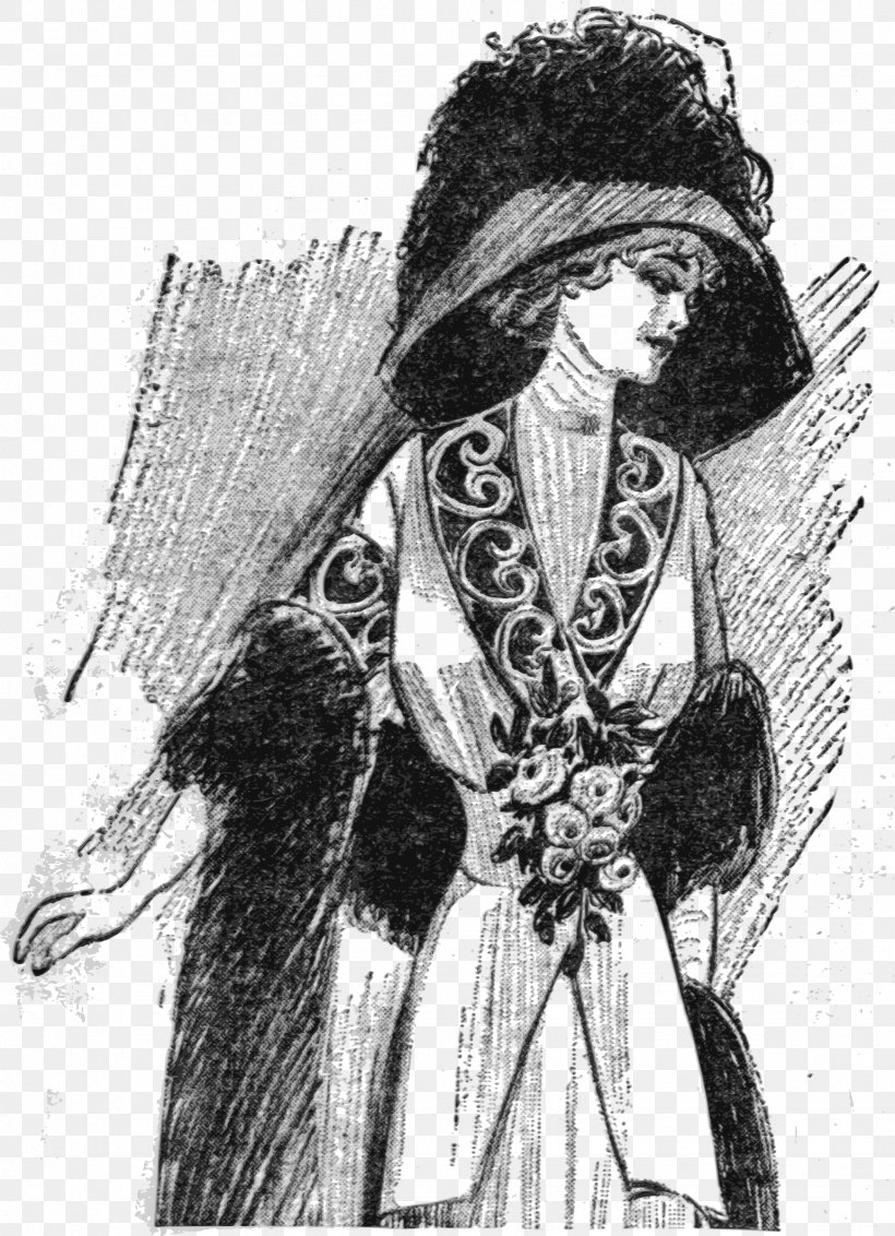 Woman With A Hat Drawing Dress, PNG, 1738x2400px, Woman With A Hat, Art, Black And White, Costume, Costume Design Download Free