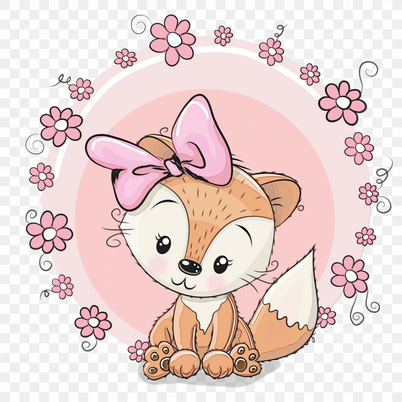 Cartoon Pink Clip Art Puppy Chihuahua, PNG, 1800x1800px, Watercolor, Cartoon, Chihuahua, Fawn, Kitten Download Free
