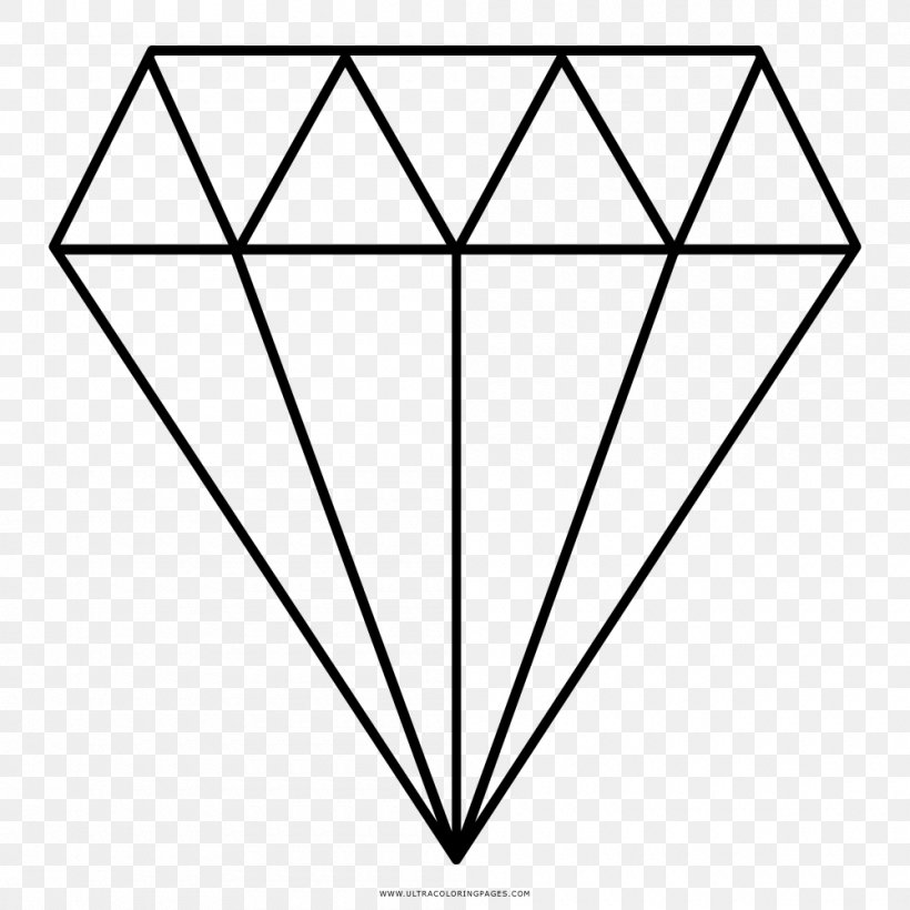 Diamond Gemstone Drawing, PNG, 1000x1000px, Diamond, Area, Black, Black And White, Brilliant Download Free
